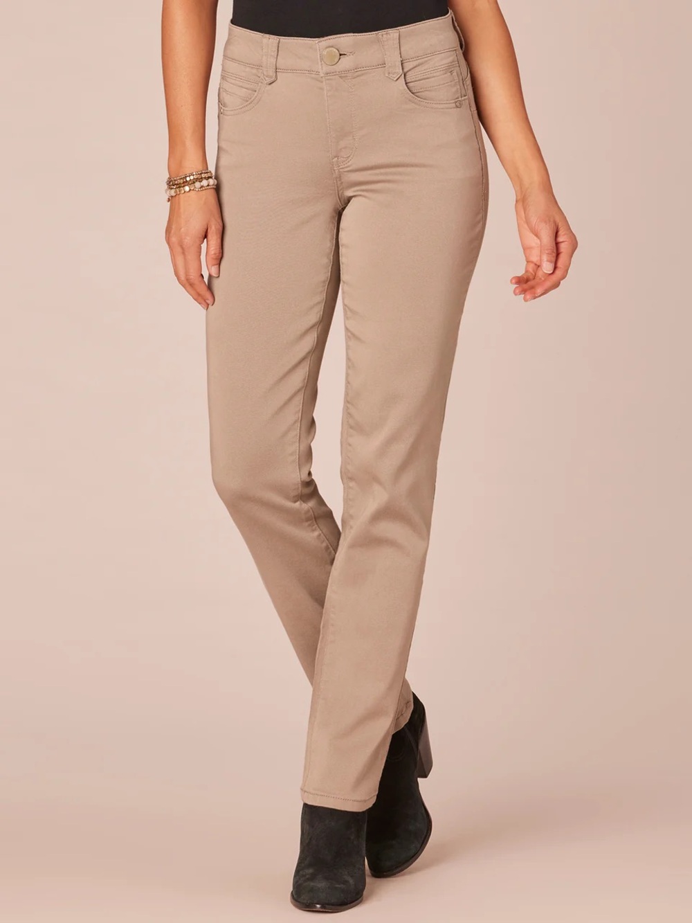 New democracy maisy ab solution high rise straight leg jean beige color